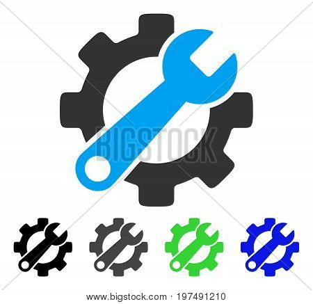 Service Tools flat vector icon. Colored service tools gray, black, blue, green icon variants. Flat icon style for graphic design.
