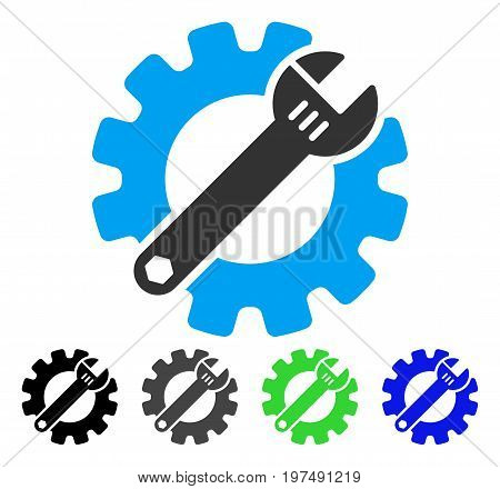 Service Tools flat vector icon. Colored service tools gray, black, blue, green icon variants. Flat icon style for web design.