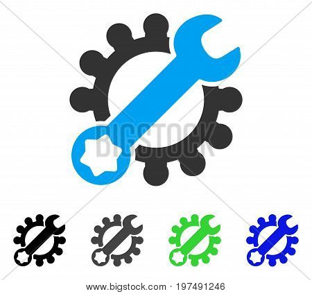 Service Tools flat vector icon. Colored service tools gray, black, blue, green icon variants. Flat icon style for application design.