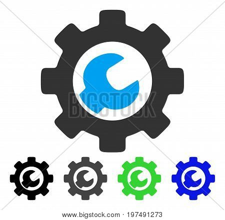 Service Tools flat vector icon. Colored service tools gray, black, blue, green icon versions. Flat icon style for application design.