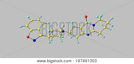 Risperidone is an antipsychotic medication. It is mainly used to treat schizophrenia bipolar disorder and irritability in people with autism. 3d illustration