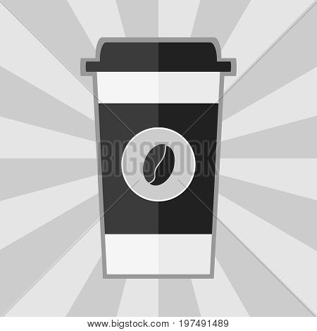 A disposable cup of coffee an icon of a disposable cup for coffee. Flat design vector illustration vector.