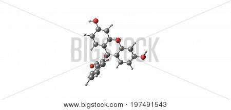Fluorescein Molecular Structure Isolated On White