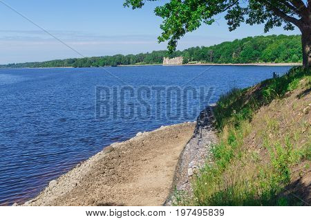 The bank of the Daugava River near Koknese, in Latvia. July 2017.