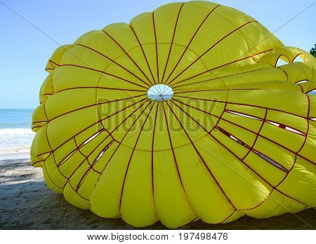 Playing Parasailing In Phuket, Thailand