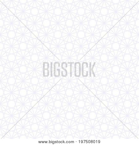 Vector seamless pattern. Infinitely repeating modern geometrical texture consisting of intersecting thin lines which form irregular hexagonal linear shapes: hexagons; rhombus; triangle.