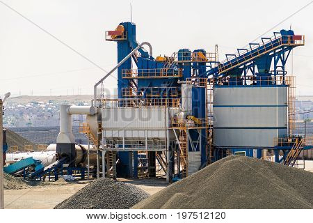 equipment for production of asphalt, cement and concrete. Concrete plant.