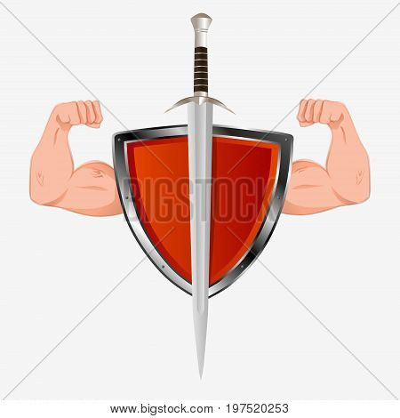 Red Shield With Arms