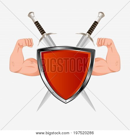 Red Shield With Arms