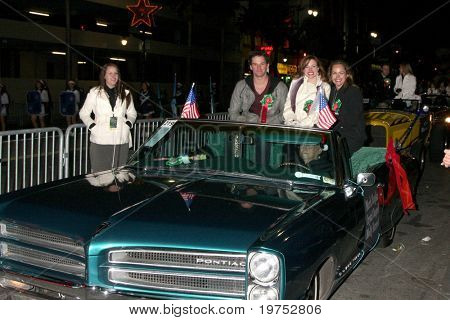 LOS ANGELES - NOV 28:  Mark Hapka, Moly Burnett, Chrystal Chappell arrive at the 2010 Hollywood Christmas Parade at Hollywood Boulevard on November 28, 2010 in Los Angeles, CA