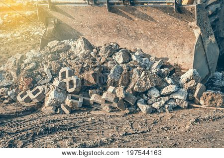 Bucket Loading Concrete Waste 4