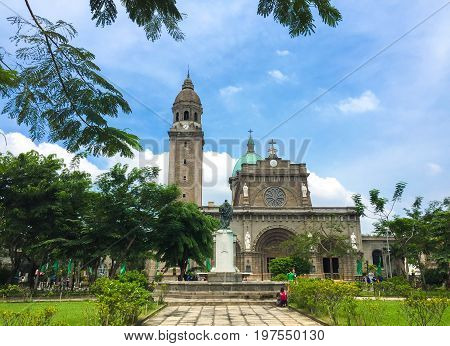 The Manila Cathedral Intramuros old town Manila Philippines.