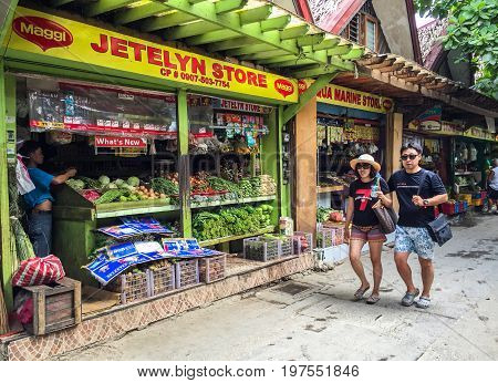 Boracay Philippines - July 21 2015 : Fresh Vegetables Shop near D'Mall Boracay