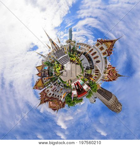 360 Panorama of Wat Yannawa public landmark in Thailand