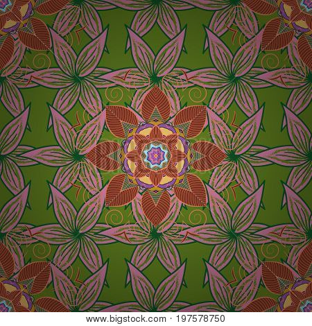 Beautiful Watercolor Pattern With Flowers. Vector Illustration. On Background.