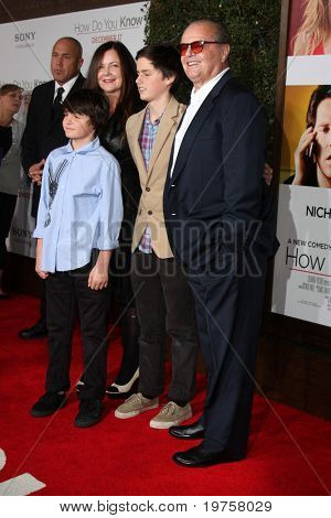 LOS ANGELES - 13 déc: Jennifer Nicholson & enfants, avec papa Jack Nicholson et Annua de Heather Tom