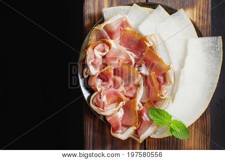 Spanish Tapas With Slices Jamon Serrano