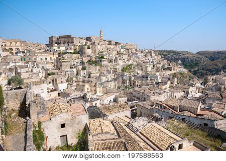 Sasso Barisano district in the Sassi of Matera Basilicata Italy