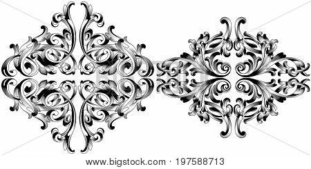 Vintage ornament, baroque ornament, scroll ornament, engraving ornament, border ornament, floral ornament, retro pattern, antique pattern, style acanthus pattern, foliage pattern, swirl pattern decorative pattern, filigree pattern. vector