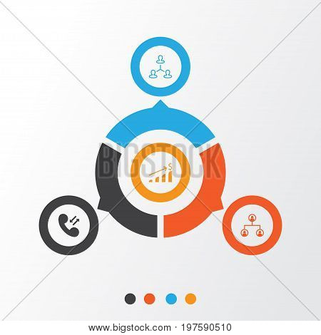 Human Icons Set. Collection Of Partnership, Call, Increase And Other Elements