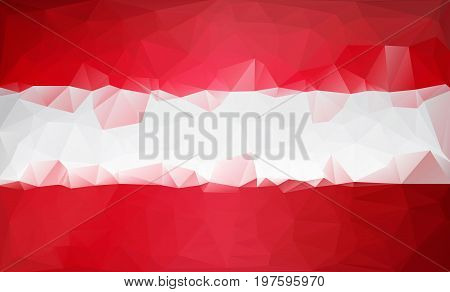 Polygonal background. Austria low poly flag triangles style concept