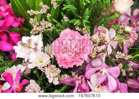 the seed-bearing part of a plant, consisting of reproductive organs (stamens and carpels) that are typically surrounded by a brightly colored corolla (petals) and a green calyx (sepals)