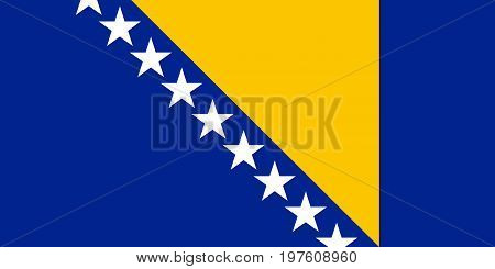 Flag design. Bosnia Herzegovinan flag on the white background isolated flat layout for your designs. Vector illustration.