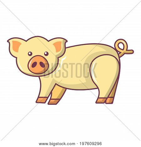 Cute pig icon. Cartoon illustration of cute pig vector icon for web design