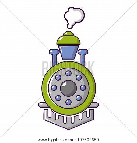 Locomotive icon. Cartoon illustration of locomotive vector icon for web design