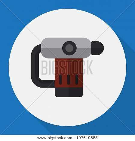 Vector Illustration Of Electric Symbol On Nailer Flat Icon