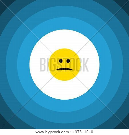 Displeased Vector Element Can Be Used For Displeased, Face, Mood Design Concept.  Isolated Mood Flat Icon.