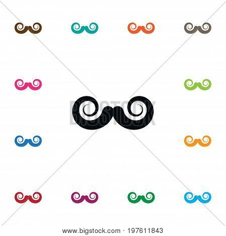 Whiskers Vector Element Can Be Used For Whiskers, Man, Facial Design Concept.  Isolated Man Facial Icon.