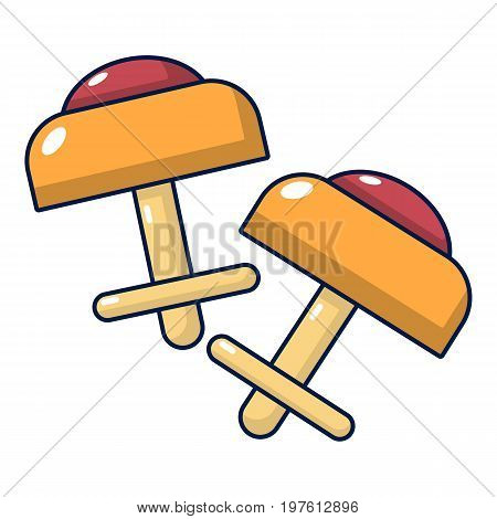 Sleeve links with ruby icon. Cartoon illustration of sleeve links with ruby vector icon for web design