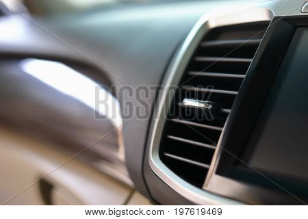 Cool Air Condition In Car, Part Of Luxury Vehicle Interior