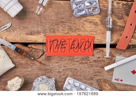 Narcotics leads to bad end. Drugs overdose lead to speed death.