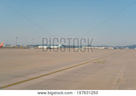 INCHEON, SOUTH KOREA - CIRCA MAY, 2017: Incheon International Airport at daytime. Incheon International Airport is the primary airport serving the Seoul Capital Area.