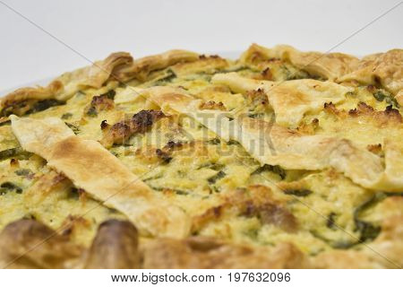 salty cake with italian zucchini and pasta brisee