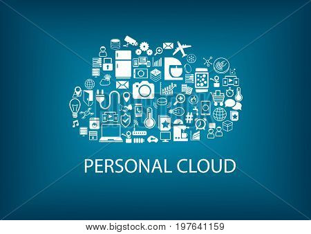 Personal cloud computing for home automation services with icons