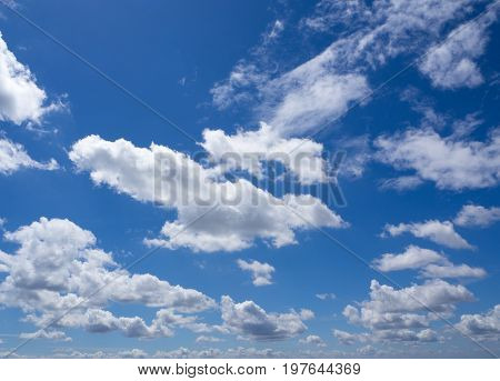 Blue sky with clouds on a clear day