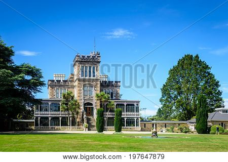 Larnach Castle on a sunny day Dunedin New Zealand