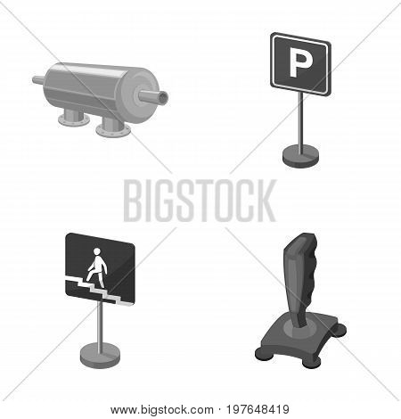 Filter, traffic sign and other  icon in cartoon style. game joystick icons in set collection.