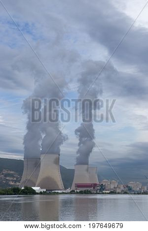 Nuclear Power Plant  Rhone River, Cruas, France