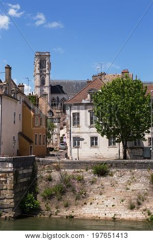 Chalon sur Saône and Cathedral, near Macon, France
