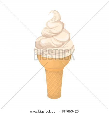Ice cream waffle cup. Isolated ice cream cup on white background.