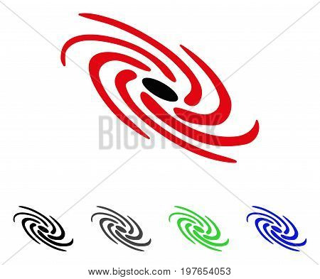Galactic flat vector illustration. Colored Galactic gray, black, blue, green icon versions. Flat icon style for application design.