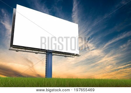 Large Billboard Against Sky At Sunset. 3D Rendered Illustration.