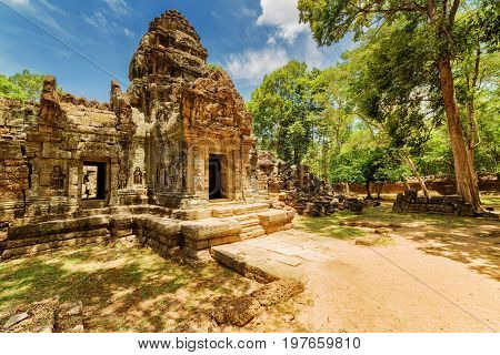 Ancient Gopura Of Ta Som Temple. Angkor, Siem Reap, Cambodia