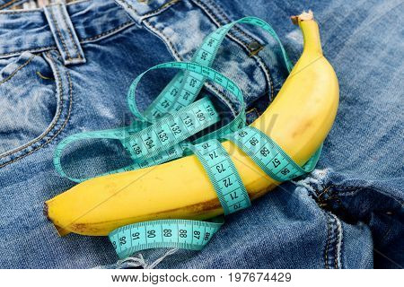 Health And Male Sexuality Concept: Pants Crotch And Banana