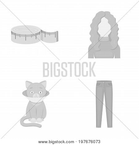 Business, Trade, Hairdresser and other  icon in monochrome style. Trousers, Clothing, Koton icons in set collection.