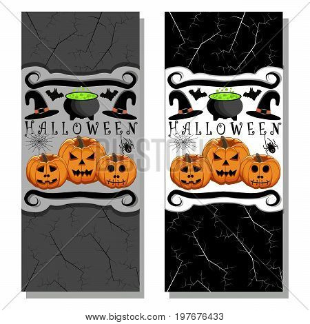 Abstract vector illustration of logo for celebrating children's holiday Halloween.